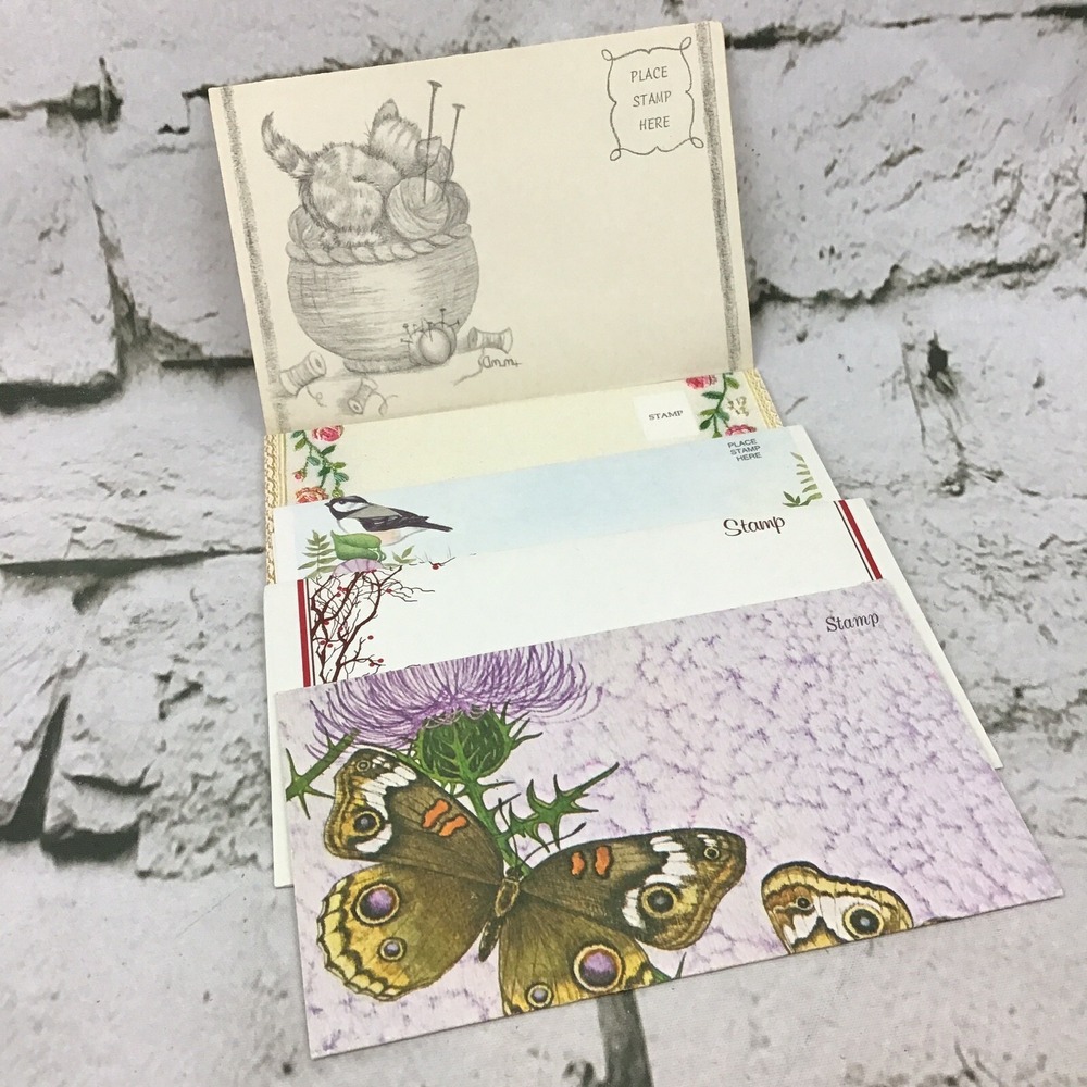 Vintage Fold N Send Notecards Assorted‎ Lot Of 5 Collectible Paper